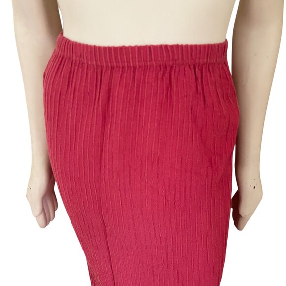 NEW CUT LOOSE Textured Pull On Maxi Skirt in Coral Red SZ S - Picture 2 of 10